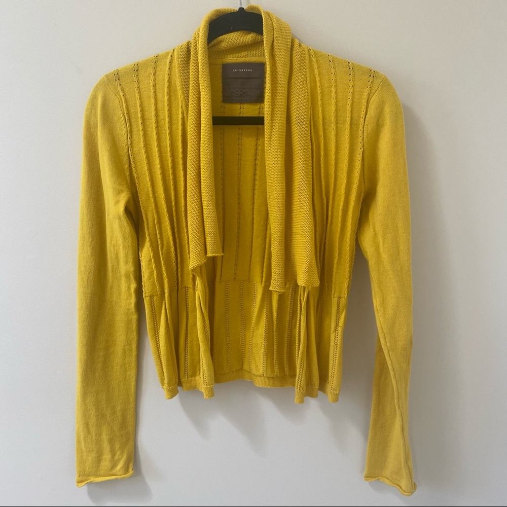 Anthropologie Guinivere Mustard Cropped Cardigan